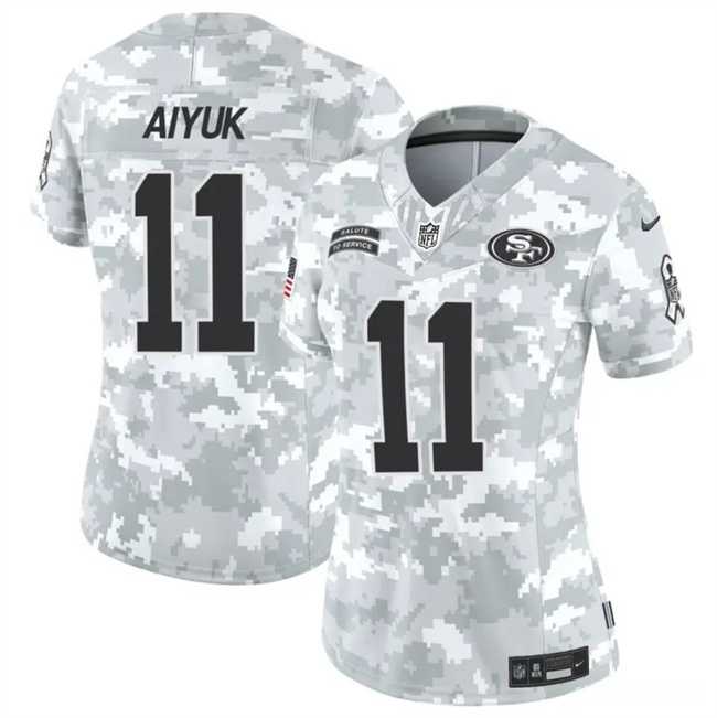 Women%27s San Francisco 49ers #11 Brandon Aiyuk 2024 F.U.S.E Arctic Camo Salute To Service Limited Stitched Jersey Dzhi